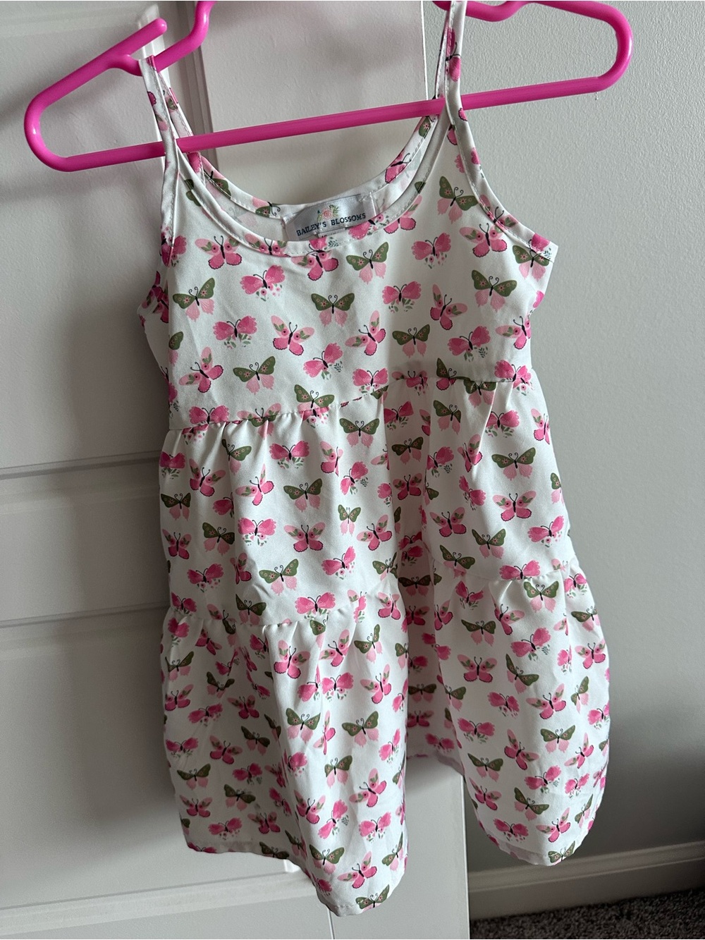 Bailey’s Blossoms Baby Girl 12-18 Months Pink Butterfly Tiered Sundress